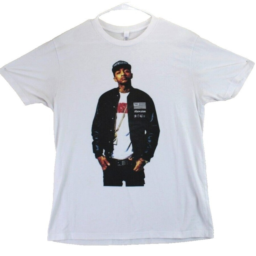 STARTEE Nipsey Hussle Graphic Tee White Mens Size Medium‎